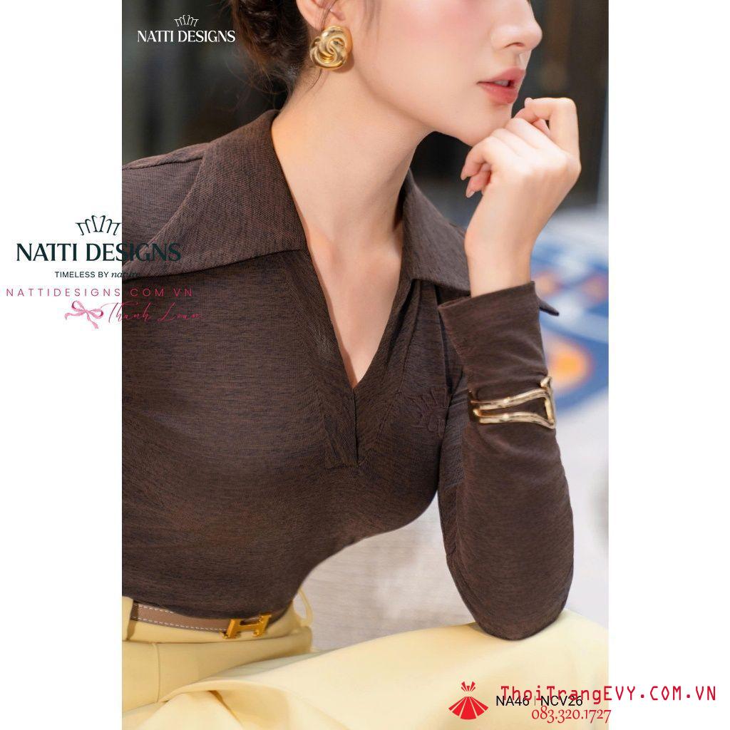 Áo thun polo dài tay nữ 𝐍𝐀𝐓𝐓𝐈 𝐃𝐄𝐒𝐈𝐆𝐍𝐒 thiết kế tối giản sang trọng chất thun tằm tiêu cấp NA46 - Ảnh 7